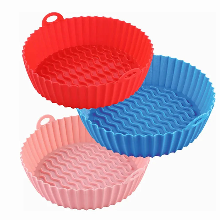 Reusable Air Fryer Silicone Pot Replacement of Flammable Parchment Liner Paper Silicone Air Fryer Liners