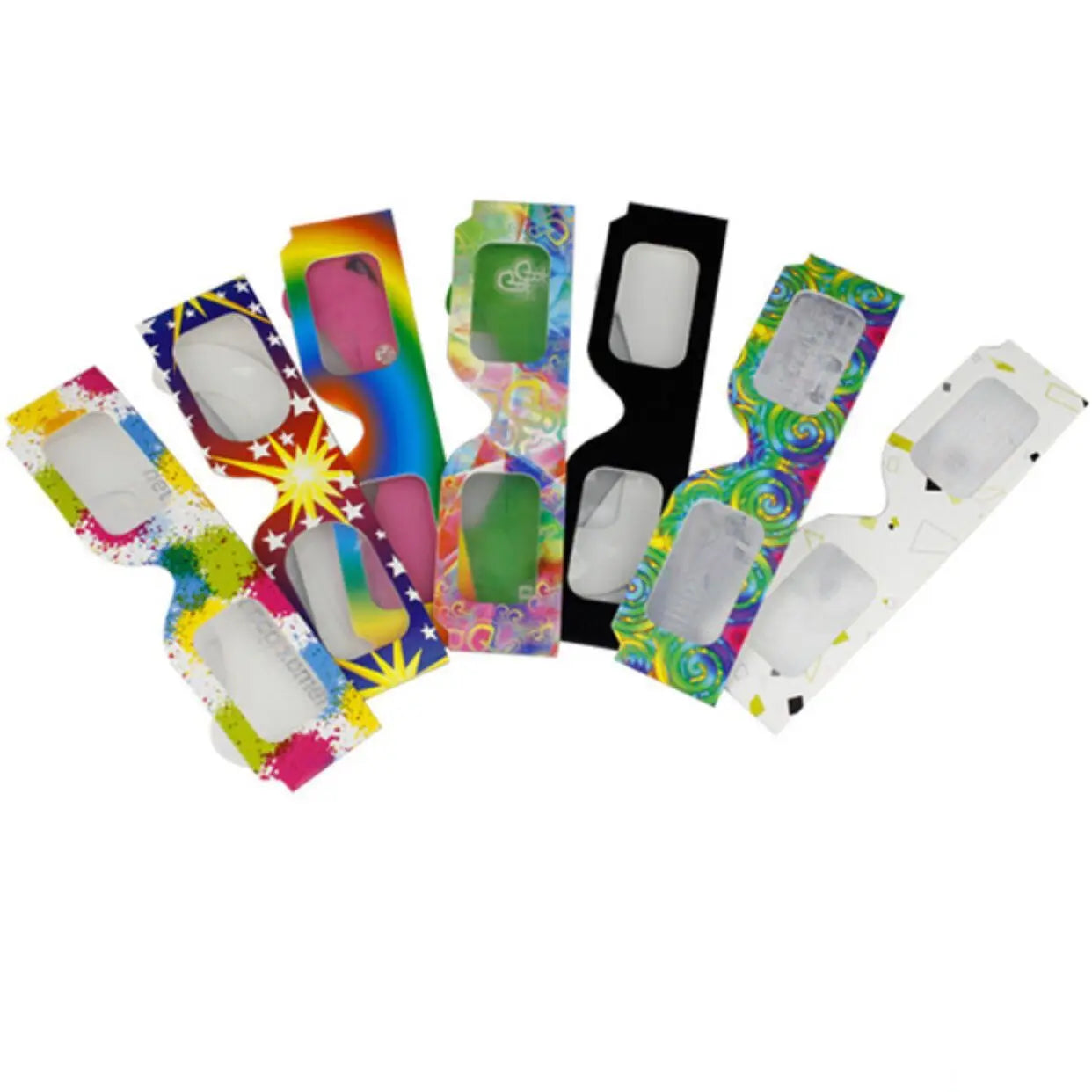 Cheap Price Heart Shape White Frame Multi-colored 3D Paper Sunglasses for Outdoor Use