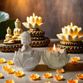 J10-245 Lotus Buddha Candle Holder Silicone Mould Three-dimensional Buddha Handmade Aroma Plaster Candle Holder Mold MegaBDM