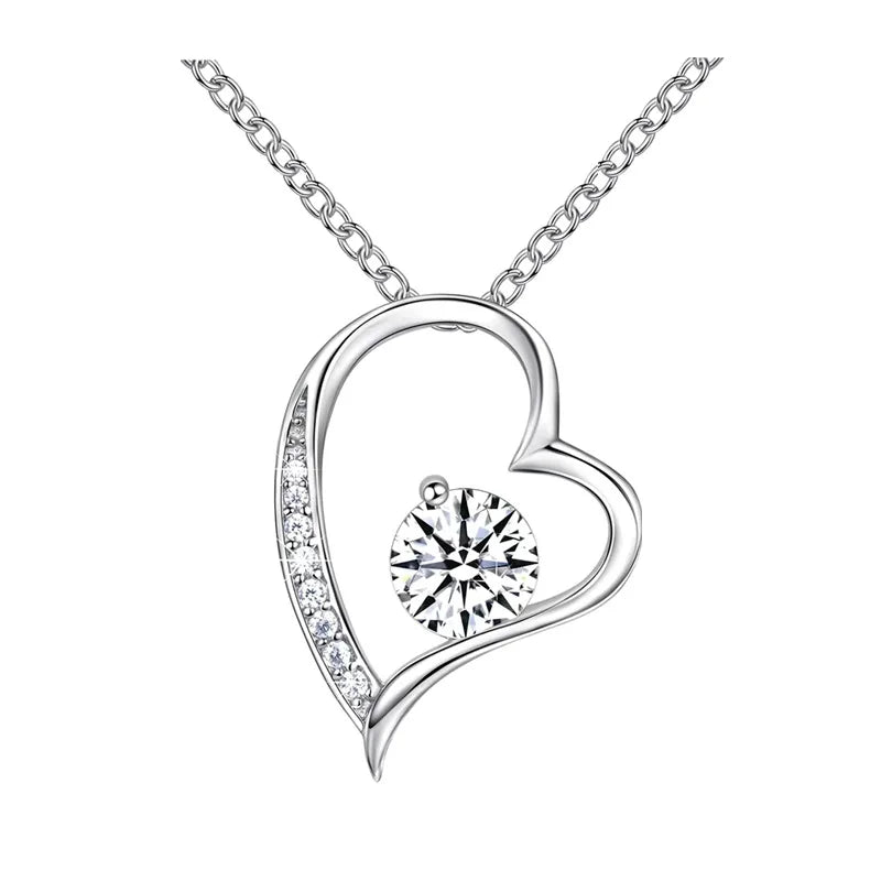 Popular Ins Style Stainless Steel Heart-shaped Pendant Fashionable Titanium Steel Lock Bone Chain Heart-shaped Necklace Jewelry