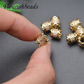 Custom Jewelry Accessories New Style Anti Rust 18K Gold Plated CZ Pave Wave Tube Spacer Beads for DIY Bracelet Making