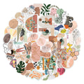 50PCS Cartoon Bohemian Style Stickers for Kids Custom Waterproof Vinyl Water Bottle VSCO Stickers Journal Scrapbook Supplies