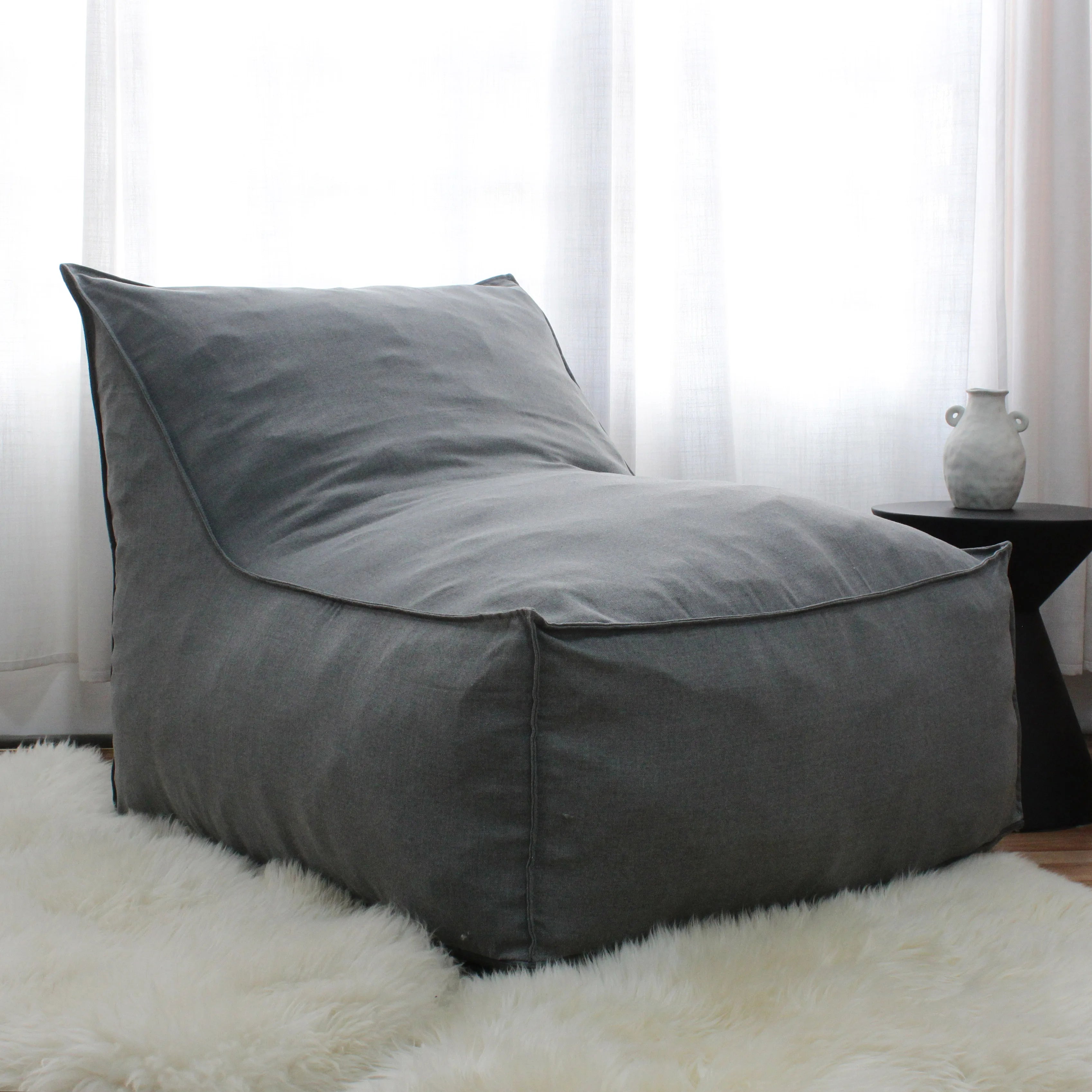 Deluxe Lazy Sofa Custom Color Backrest Can Be Broken Foam Filled Bedroom Study Bean Bag Lazy Sofa
