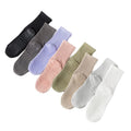 Wholesale Non-Slip Crew Cotton Grip Gym Socks for Women Solid Color with Custom Logo for Pilates Yoga Free Size