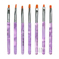 BIN 7pcs Manicure Nail Liner Brush Set Acrylic Handle Nylon Tools Acrylic Gel Polish Nail Brushes Nail Art