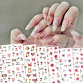 Nail Art Rose Flower Nail Decoration Sticker Self Adhesive 3D Flower Stickers for Nail Charms