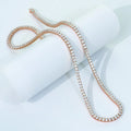 Fine Jewelry 925 Silver Rose Gold Plated Round Shape DEF Mossanite Diamond Tennis Necklace Fashion Jewelry for Party for Wedding MegaBDM