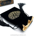 Gold Foil Stamping Velvet 5x7 Tarot and Dice Bag Black Velvet Tarot Card Drawstring Bag With Inside Satin Lining