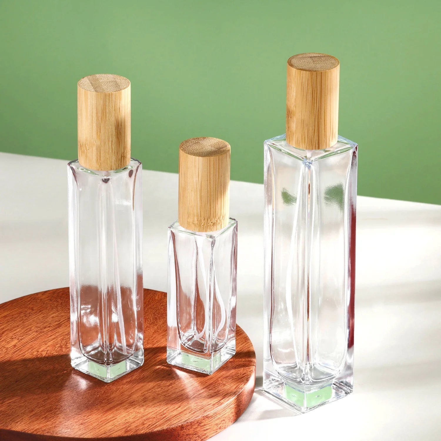 High Quality 30ml 50ml 100ml Transparent Epmty Refillable Perfume Bottle Square Shaped Perfume Glass Bottle