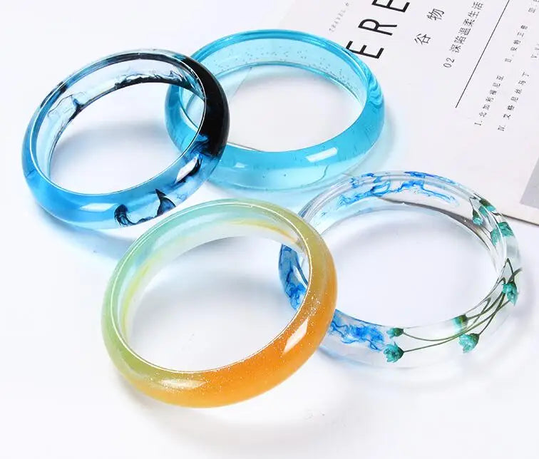 Silicone Bangle Epoxy Molds for Resin Jewelry Round Crystal DIY Casting Making Crafts