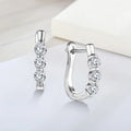 Classic New 925 Sterling Silver Shining Clear Cz Cubic Zircon Hoop Earrings for Women Wedding Jewelry