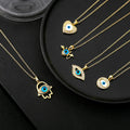 Fashion Jewelry Moon Pendant Stainless Steel Pentagram Evil Eyes Necklace for Women