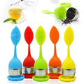 Wholesale Food Grade Silicone Leaf Shape Tea Infuser Stainless Steel Tea Bag Strainer