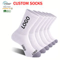 Quality Crew Fashion Embroidery logo Print Men Designer Cotton Sport Custom Socks