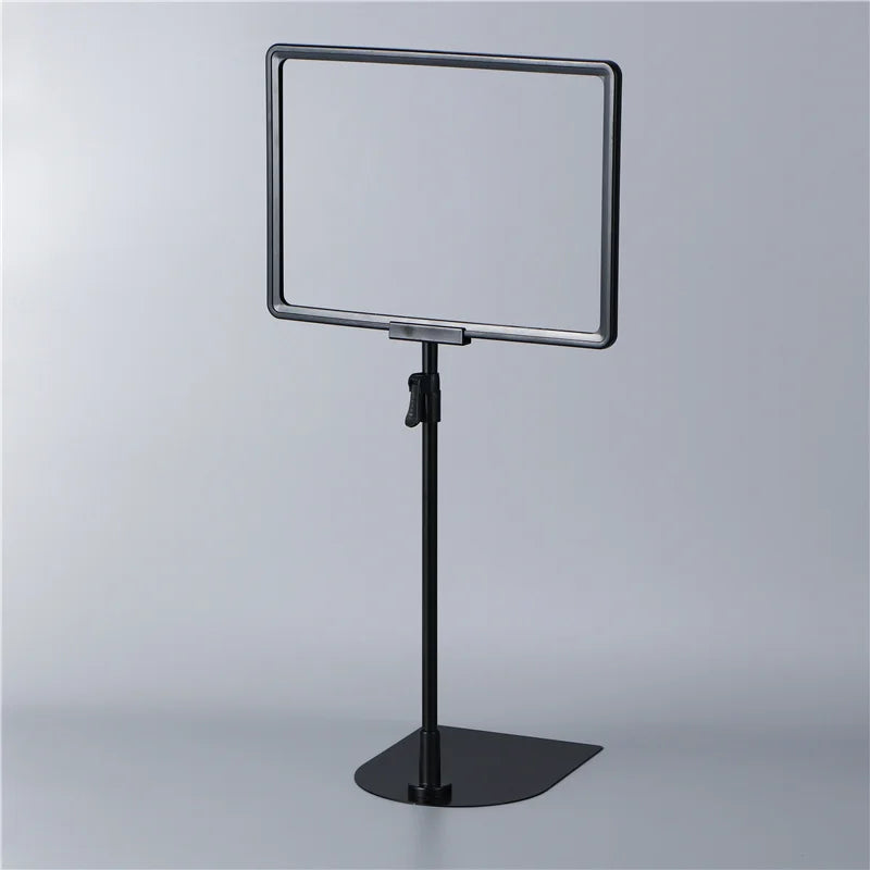 Soporte Para Cartel Con Marco Ajustable Metal Base Advertising Plastic Double Insert Board Display Frame With A4 Frame Clame