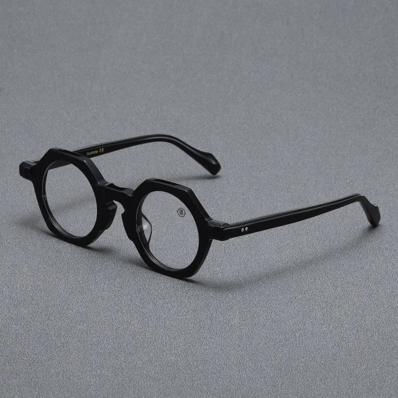 Shenzhen Factory Acetate Eyewear Japanese Hand Made High-end Plate Eyeglass Frame Hexagon Personality Plate Eyeglass Frame