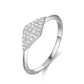 Simple Trendy Geometric Ring 925 Sterling Silver Pave CZ Diamond Rings for Women Girls