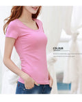 Women's Casual Solid Color Short Sleeve Oversized T-Shirt O-Neck Printed Female Clothes for Girls