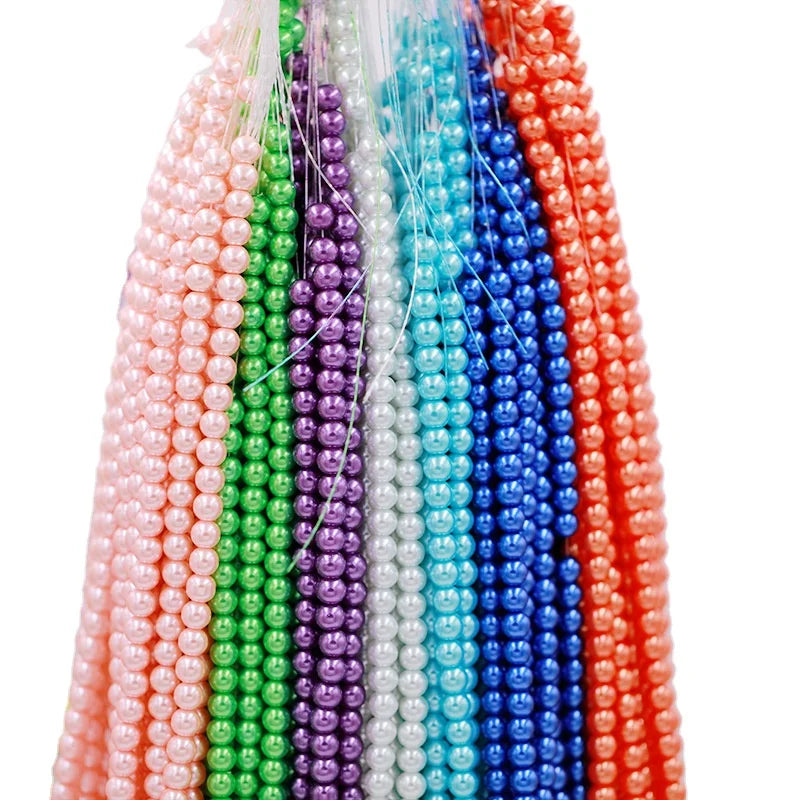 Wholesale Shiny Glass Imation Loose Pearl 4mm 6mm 8mm 10mm 12mm Diy Faux Beads Pearls in Bulk With Hole for Jewelry Making