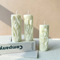 European Style Eco-Friendly Soy Wax Handmade White Tulip Scented Pillar Candles Christmas Wedding New Year Father's Day Home