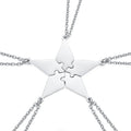 Personalized Customized 5 Pieces Stainless Steel Necklace Puzzle Piece Pendant Sister Brother Necklace for Women and Men