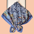 QL New Versatile 90*90cm Small Paisley Printed Square Silk Scarf Cotton Hemp Voile Women Headscarf Made of Polyester