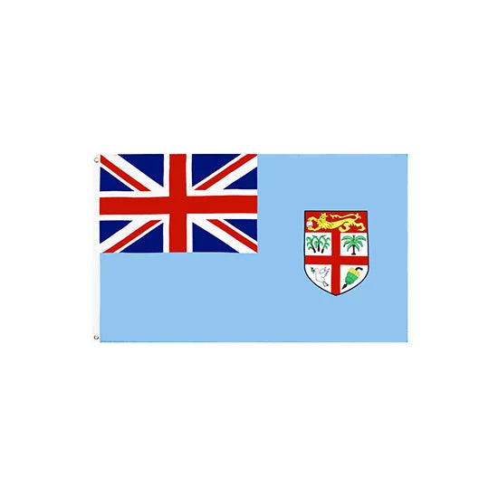 Ready Stock 100% Polyester Flying Style Double Sided 3x5 Fiji Country Flag