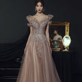Women Sweat Pink Long  Princess Banquet Bridesmaid Performance Dance Ball Prom Evening Dresses