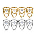 G23 ASTM F136 Titanium Piercing Jewelry Nose Hoop Ring Earrings Hinged Chain Zircon Inlay Helix Cartilage Body Piercing Jewelry