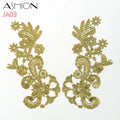 New Design Reasonable Price  Gloden Applique Embroidery Lace Patch for Women's Dress Sewing  Garment JA03