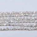 NP008  Good Quality Natural Fresh Water Freshwater Flat Irregular Pearl Beads Baroque