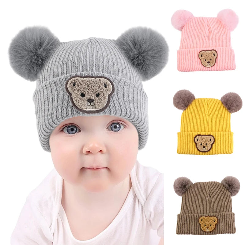 Lovely Beanie Hats Unisex Baby Pear Pattern Knitted Acrylic Warm Outdoor Keep Warm Winter Caps