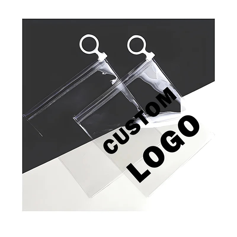 Custom Logo Travel Cosmetics Packaging Bag Customized Waterproof PVC with Clear Zipper Personalized Trousse De Maquillage