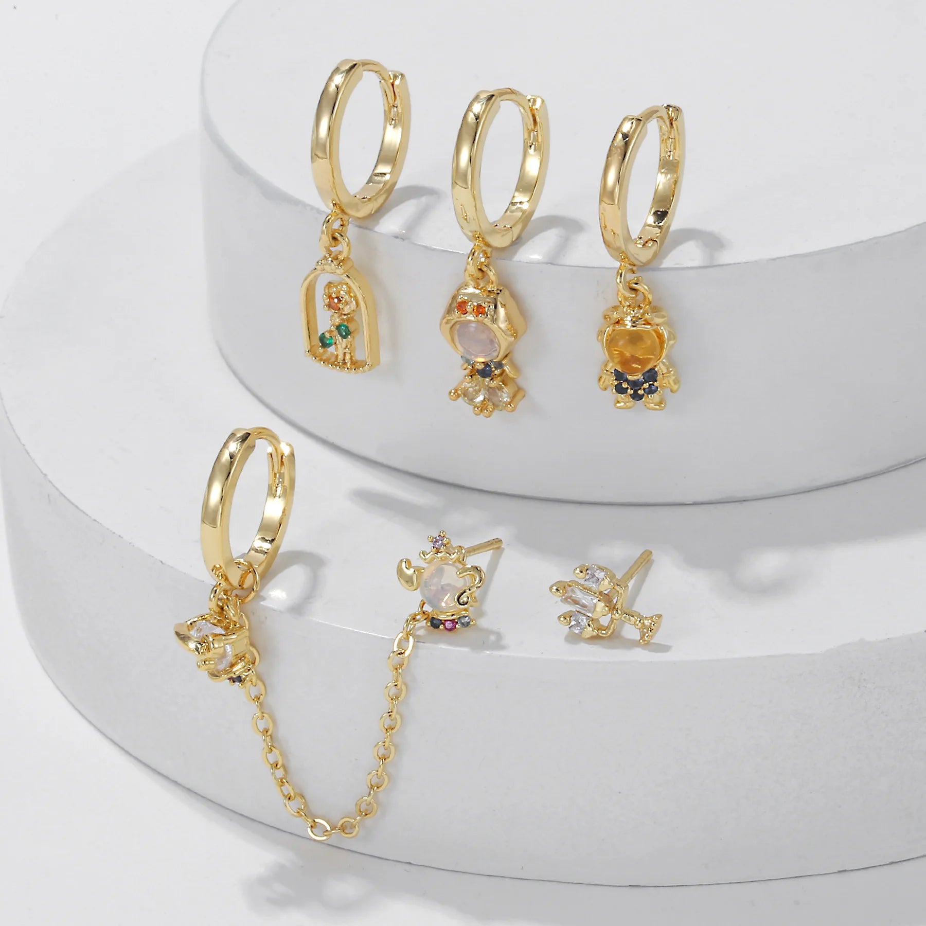 6Pcs Fantasy Princess Theme Tassel Earrings Cute and Elegant Jewelry Trend Earrings Set