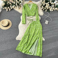Women's Sets Spring Full Sleeve Floral Tops Vintage Skirt Set Clothing Wholesale