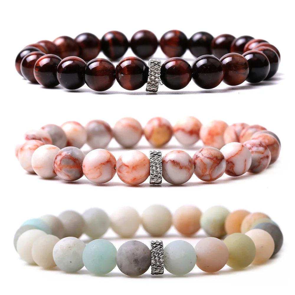 Custom 8mm Bead Bracelet Handmade Luxury Trendy Healing Gem Natural Stone Beads Men Women Friendship Stretch Bracelets