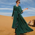 New Arrival Double Layer Chiffon Sequin Irregular Dress Slim and Fair Muslim Fashion Long Dress Luxury Abaya