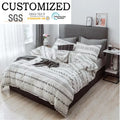 3D Printed 300TC 3-Piece Simple 100% Cotton Bed Linen Bedding Set with Pillow Cover