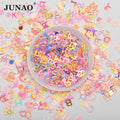 JUNAO 500g Nail Letter Shape Sequins Shiny Shell Nail Art Glitter Wholesale Glitter Sequins for Nail Art