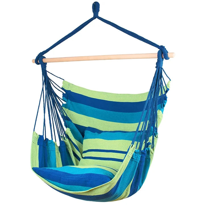 Woqi Custom Hanging Hammock Chair Macrame Swing Outdoor Portable Patio Wood Camping Hammock Chair