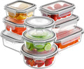 Airtight Eco-Friendly Oven Safe High Borosilicate Glass Meal Prep Food Container Set Bento Box With Locking Lids