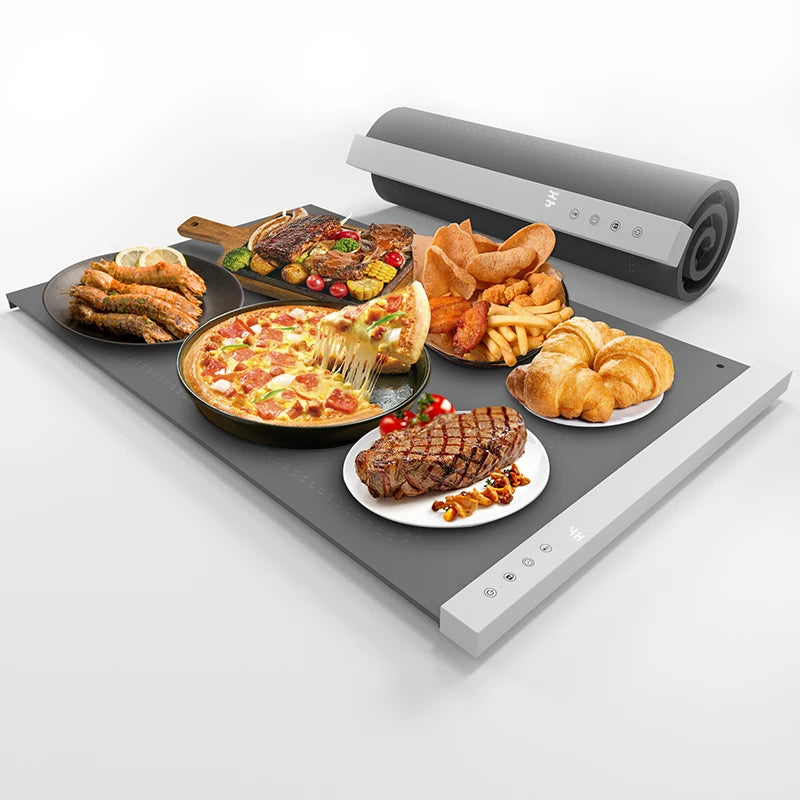 CE FCC UL Certificate Shabbat Buffet Server Food Electric Warming Tray - Full Surface HeatingRoller Foldable Food Warming Mat