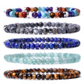 New 4MM Mini Gemstone Beaded Bracelet for Women Men Crystal Rhinestone Gold Plated Peace Punk Style Jewelry