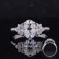 Starsgem White Solid Gold 14k Oval Brilliant Cut 2 Carats Moissanite Engagement Ring