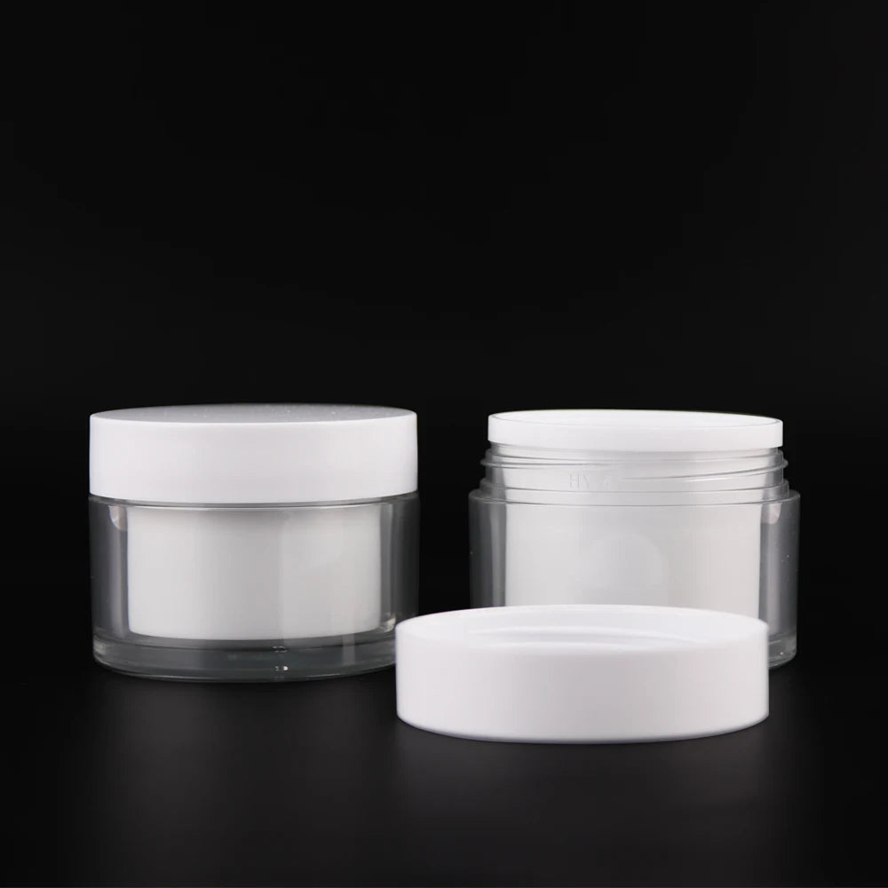 Manufacturer Customized 80/100/120ml White PET Plastic Cream Jars for Skin Care Eye Cream Packaging Customizable Cosmetic Jar