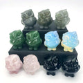 Hot Sale Spiritual Natural Rock 3.5cm Aventurine Rose Quartz Crystal Owl Healing Stone Chakra Crystal Carving Gemstone Craft