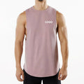 GYM Tank Tops US Size Custom Logo 95% Cotton 5% Spandex Muscle Sportswear Sleeveless Shirt Workout Fitness Tank Top Sport Vest