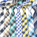 Man's Classic 6cm Casual Tie Fashion Yellow Blue Plaid Ties Business Necktie for Men Suit Cravat Wedding Party Neckties Gift