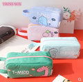 Simple Pen Bag Student Stationery Storage Large Capacity Pencil Case Cute Cartoon Stationery Bag 1599