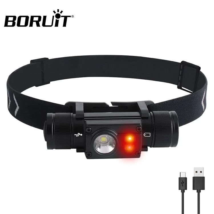 For LED Headlamp IP66 Waterproof 850LM Brightness Aluminum Alloy USB Rechargeable 18650 Battery Camping Light